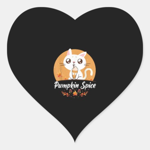 Cat Pumpkin Spice Shirt Cute Its Fall Yall Pumpk Heart Sticker