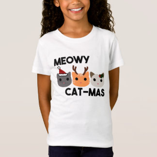 Cat Pun Kids Shirt Meowy Catmas