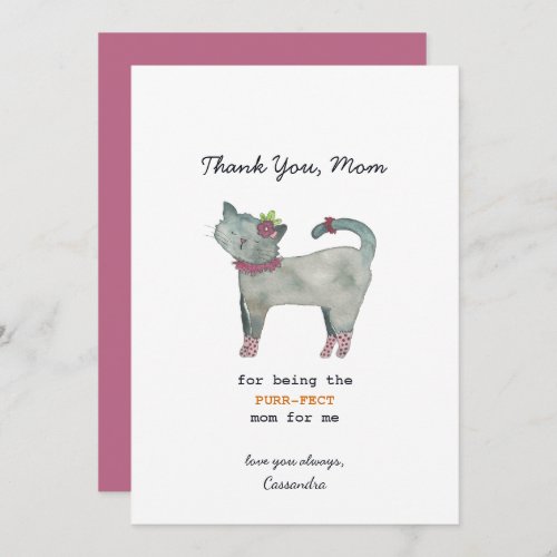 Cat Pun Purrfect Mothers Day Card