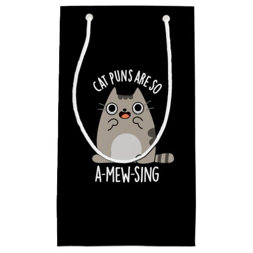 Cat Puns Are So A_mew_sing Animal Pun Dark BG Small Gift Bag