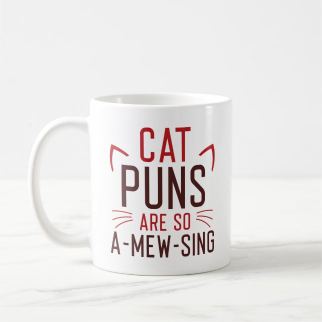 Cat Puns Are So Amewsing Coffee Mug (Left)