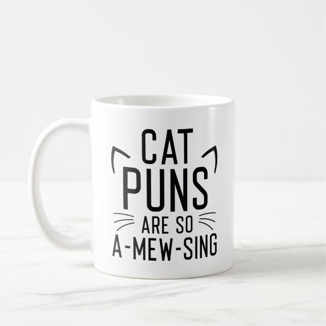 Cat Puns Are So Amewsing Coffee Mug (Left)
