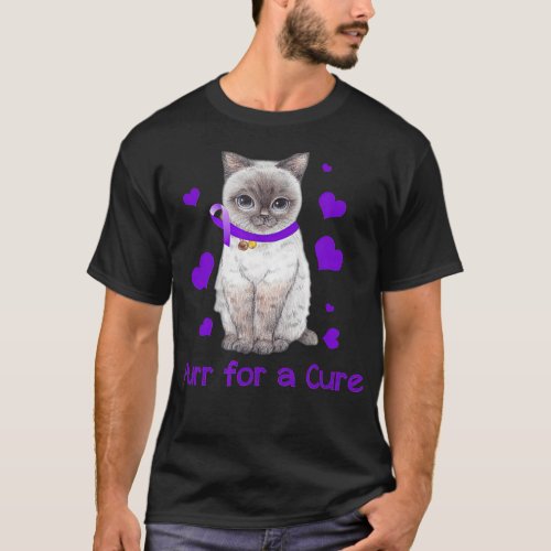 Cat Purr Cute Alzheimer Awareness Gift T_Shirt