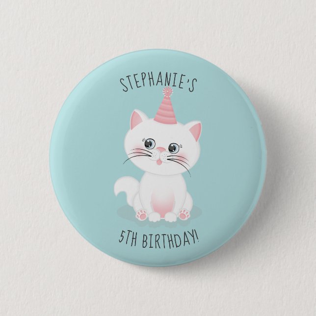 Cat Purr-fect Day Birthday Button (Front)