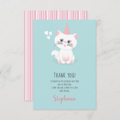Cat Purr_fect Day Birthday Thank You Invitation