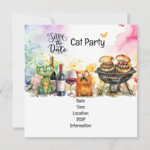Cat Purr-fectly Quirky Cat Party Invitation