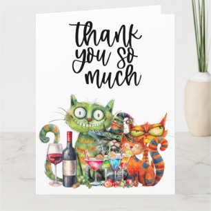 Cat Purr-fectly Quirky Cat Party Thank You Card
