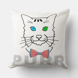 Cat Purr Throw Pillow