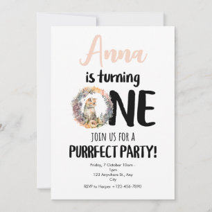 Cat Purrfect Birthday Party Invitation