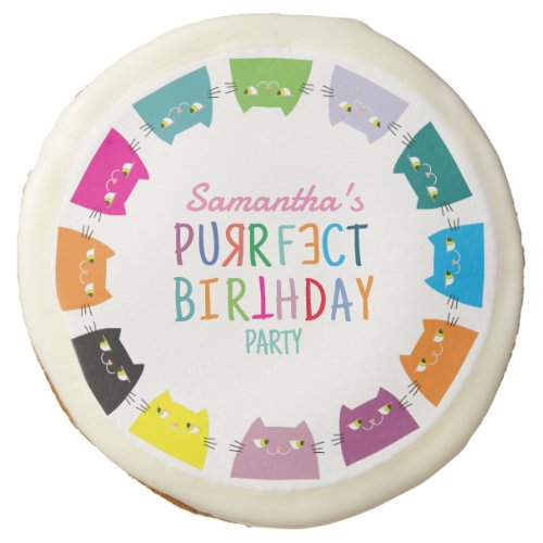 Cat Purrfect Birthday Party Sugar Cookies