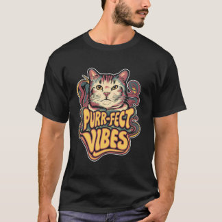 Cat Purrfect Vibes Animal Art Retro Design Gift Gr T-Shirt