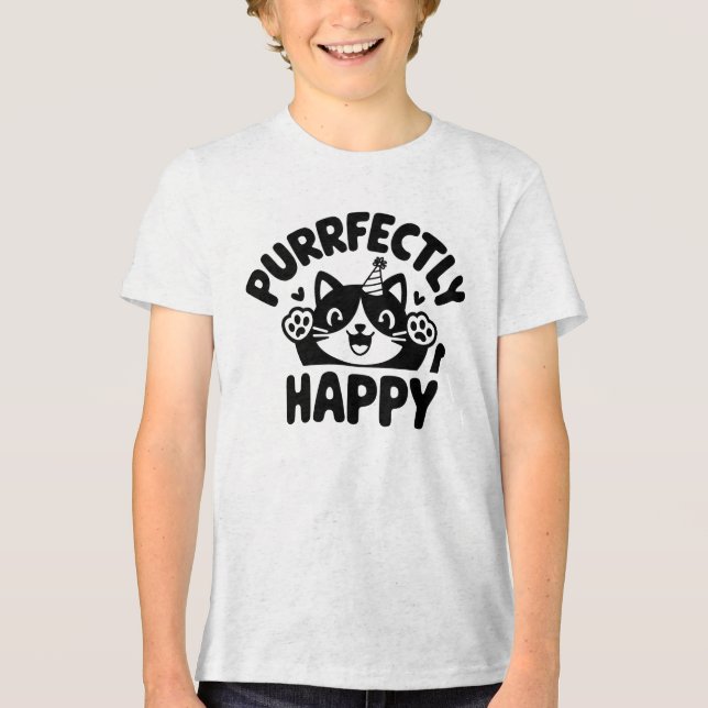 Cat Purrfectly Happy Purr Perfect Tri-Blend Shirt (Front)