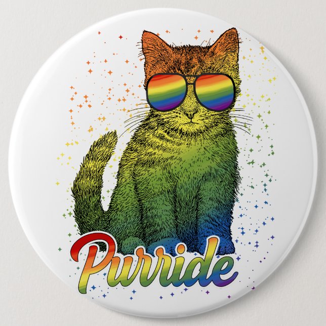 Cat Purride LGBT Button (Front)