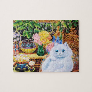 Cat Puzzle, Louis Wain Cat In Garden Jigsaw Puzzle