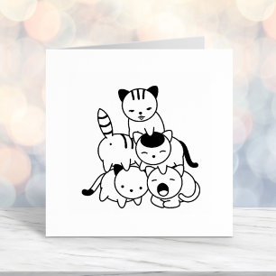 Cat Pyramid - Group of Cats Self-inking Stamp