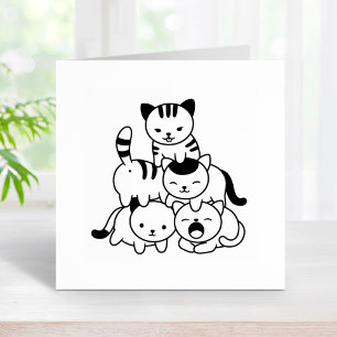 Cat Pyramid Rubber Stamp