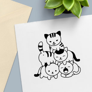 Cat Pyramid Self-inking Stamp