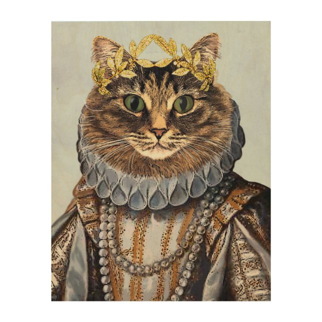 Cat Queen Wood Wall Art (Front)