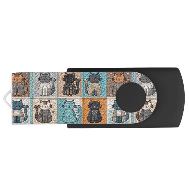 Cat Quilt Design Flash Drive (Back)