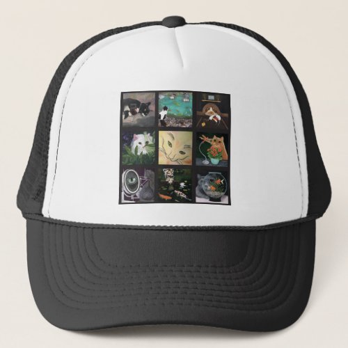 Cat Quilt Nine images of feline fun Trucker Hat