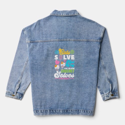 Cat Quilting And Cats Solves Most Of My Problem An Denim Jacket