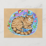 Cat Quote Art Whimsical Animal Postcard
