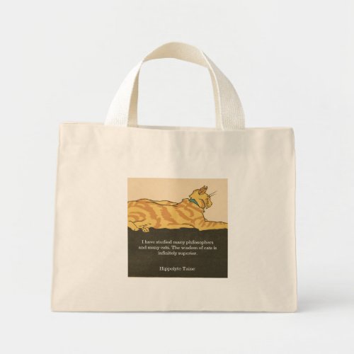 Cat quote by Hippolyte Taine Edward Penfield  Mini Tote Bag