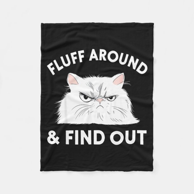 Cat Quote Humor Apparel Graphic Tees Uni Black Sma Fleece Blanket (Front)
