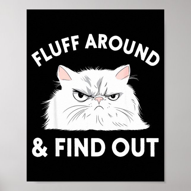 Cat Quote Humor Apparel Graphic Tees Uni Black Sma Poster (Front)