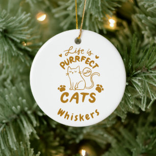 Cat Quote Pet Name Ceramic Ornament
