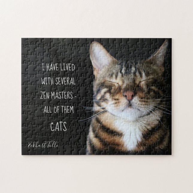 Cat Quote/ Zen Cat Photo Jigsaw Puzzle (Horizontal)