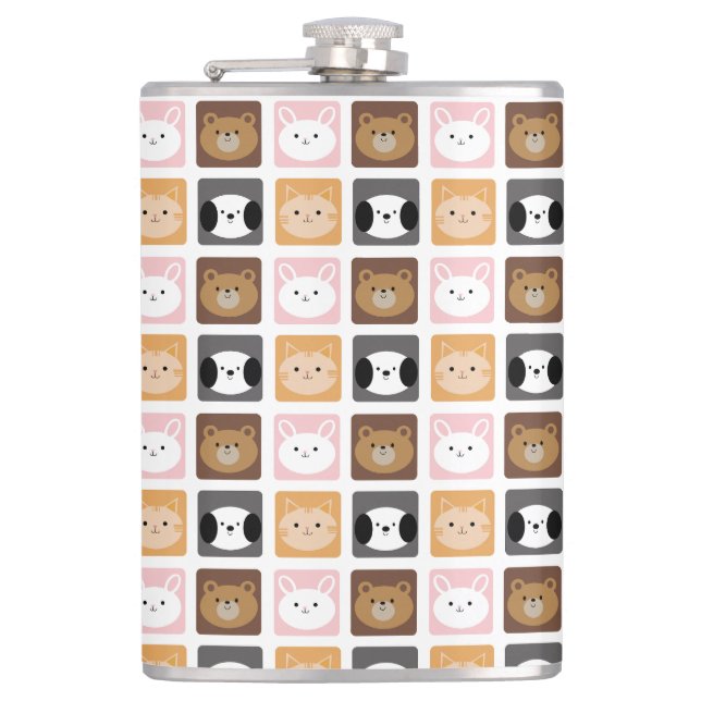 Cat, Rabbit, Dog and Bear   Flask (Front)
