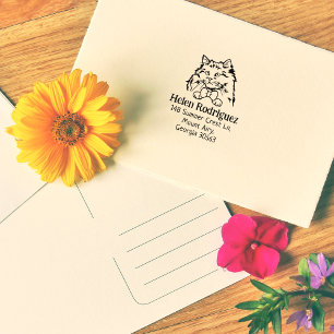 Cat Rag Doll Return Address Rubber Stamp