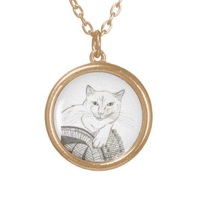 Cat Ragdoll Portrait Necklace (Front)