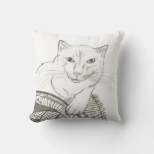 Cat Ragdoll Portrait Pillow - Purple
