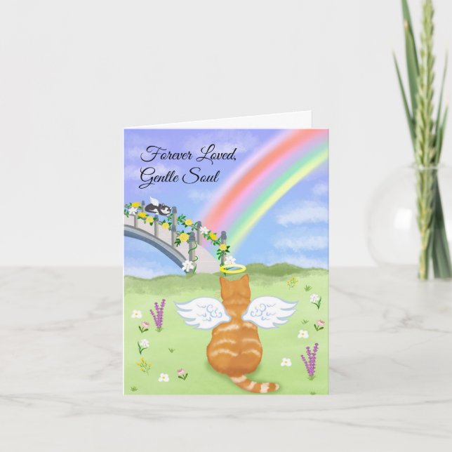 Cat Rainbow Bridge Pet Loss Card (Front)