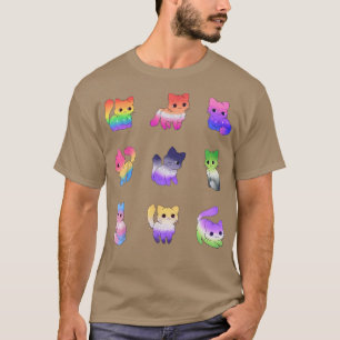 Cat Rainbow Gay Pride Cute LGBT Animal Pet Lovers T-Shirt