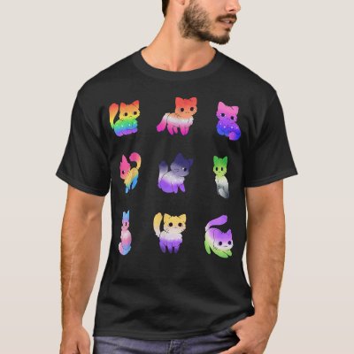Cat Rainbow Gay Pride Cute LGBT Pride Animal Pet L T-Shirt
