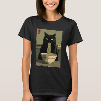 Cat Ramen Aesthetic Japanese Ukiyo-e Artwork Anime T-Shirt