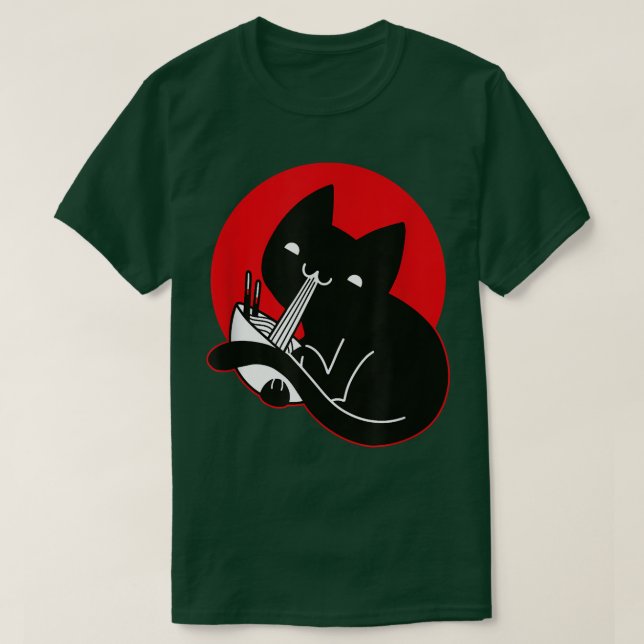 Cat Ramen Anime Noodles Kawaii Japanese Japan Sket T-Shirt (Design Front)