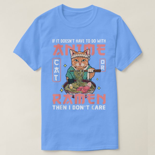 Cat Ramen Bowl Anime Japanese Noodles Kawaii Neko  T-Shirt (Design Front)