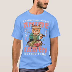Cat Ramen Bowl Anime Japanese Noodles Kawaii Neko  T-Shirt
