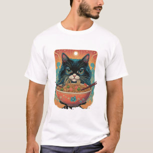 cat ramen, Cute Cat Eating Ramen, japanese ramen T-Shirt