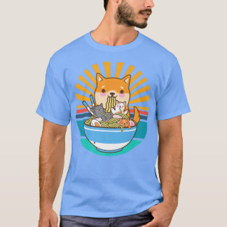 Cat Ramen Dog Shiba Inu Japanese Kawaii Cute Anime T-Shirt