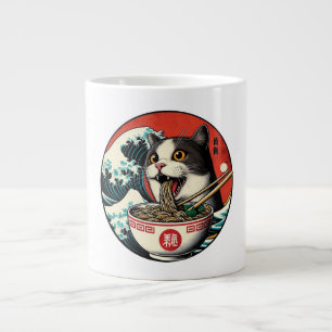 Cat Ramen Japanese Art Vintage Style Giant Coffee Mug