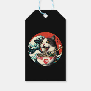 Cat Ramen Japanese Art Vintage Style Gift Tags