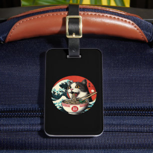 Cat Ramen Japanese Art Vintage Style Luggage Tag