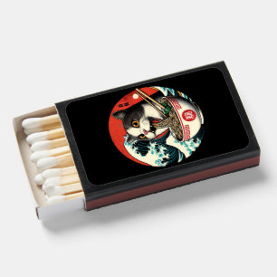 Cat Ramen Japanese Art Vintage Style Matchboxes