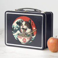 Cat Ramen Japanese Art Vintage Style