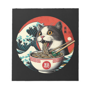 Cat Ramen Japanese Art Vintage Style Notepad